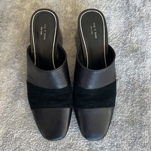 Rag & Bone Leather and Suede Mule Heel